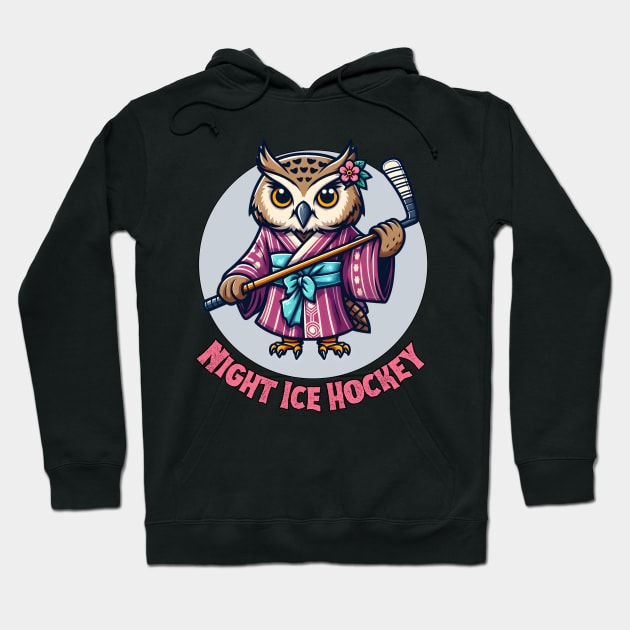 Ice hockey owl Hoodie by Japanese Fever